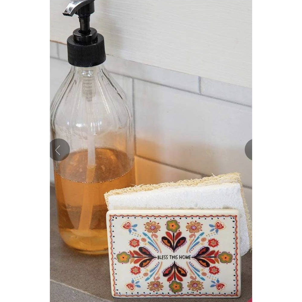 Natural Life Sponge Holder Napkin Holder Mail Slot - Bless This Home  NEW